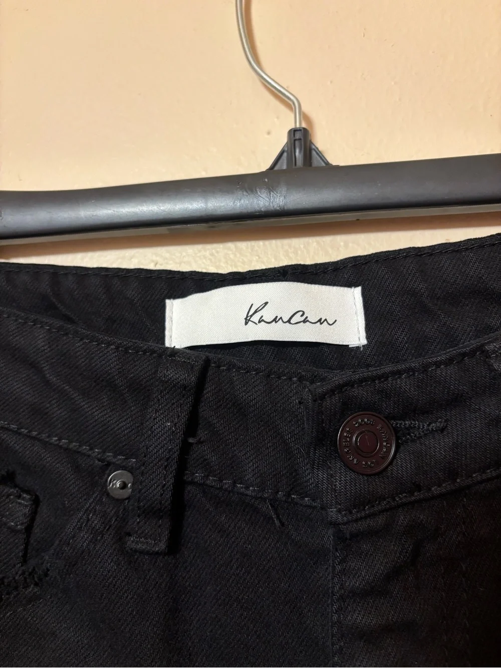 Kancan Black Distressed High-Rise Denim Shorts size m